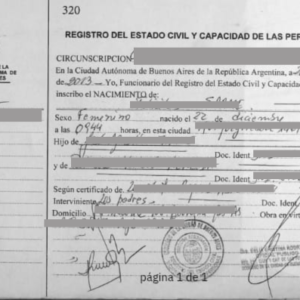 Partida de Nacimiento CABA