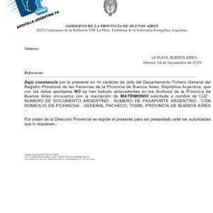 Certificado de Domicilio Argentino para presentar en el exterior
