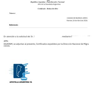 Certificado de movimiento migratorios